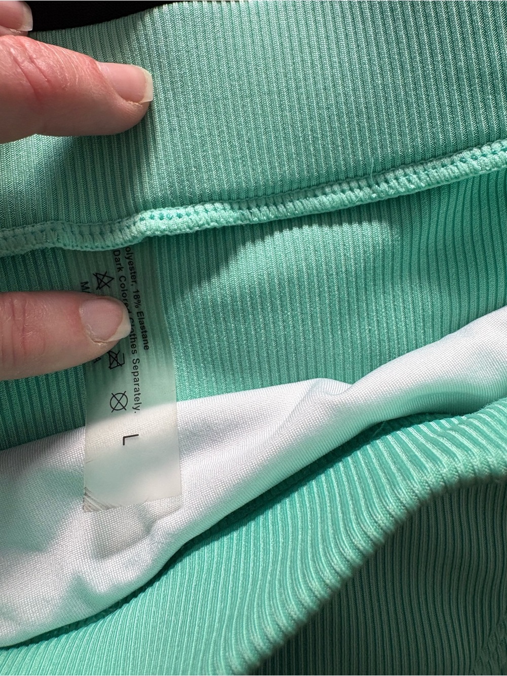 Aqua Ribbed High-Waist Bikini Set - Picture 5 of 6